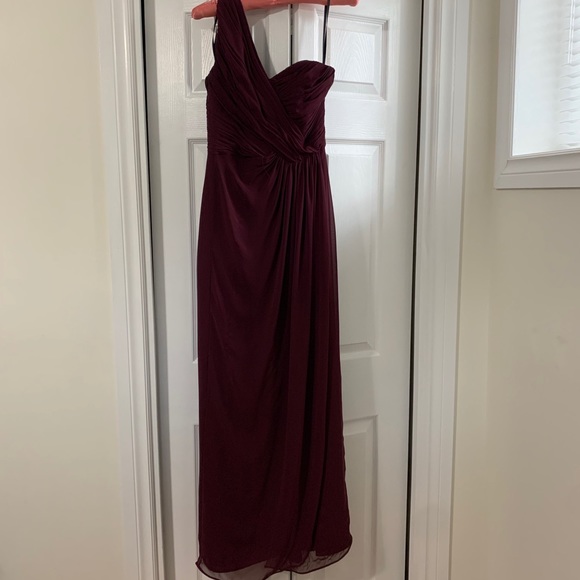 Plum Bridesmaid’s Chiffon Dress - Picture 2 of 4